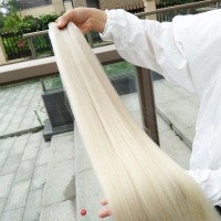 white blonde ice white double drawn virgin remy russian human hair weft