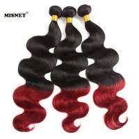 10A Unprocessed Virgin Brazilian Human Hair Extensions 10-24inch Body Wave Ombre 1B/Burgundy Virgin Hair Bundles